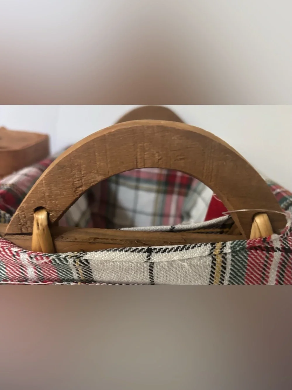 Christmas baskets NEW NWT 2 total square rectangle plaid velvet bow